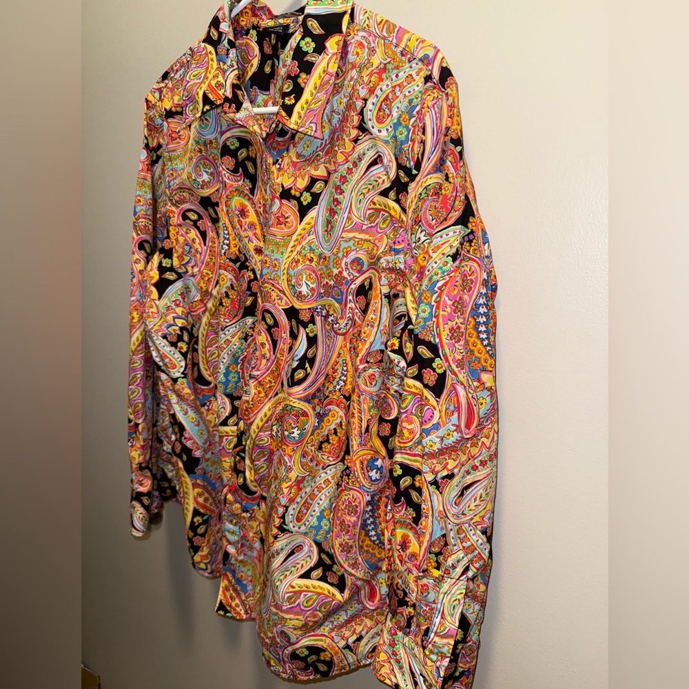 Chaps Multicolor Paisley Button Down Shirt - Picture 9 of 10